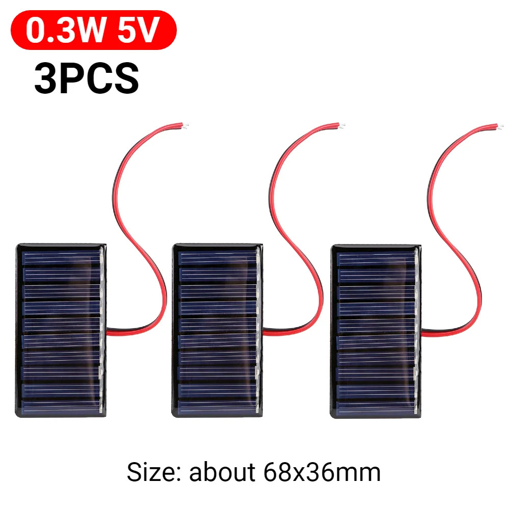 5W 5V/12V 1W 3V Mini Solar Panel Polysilicon Solar Epoxy Panel Module Light Cell