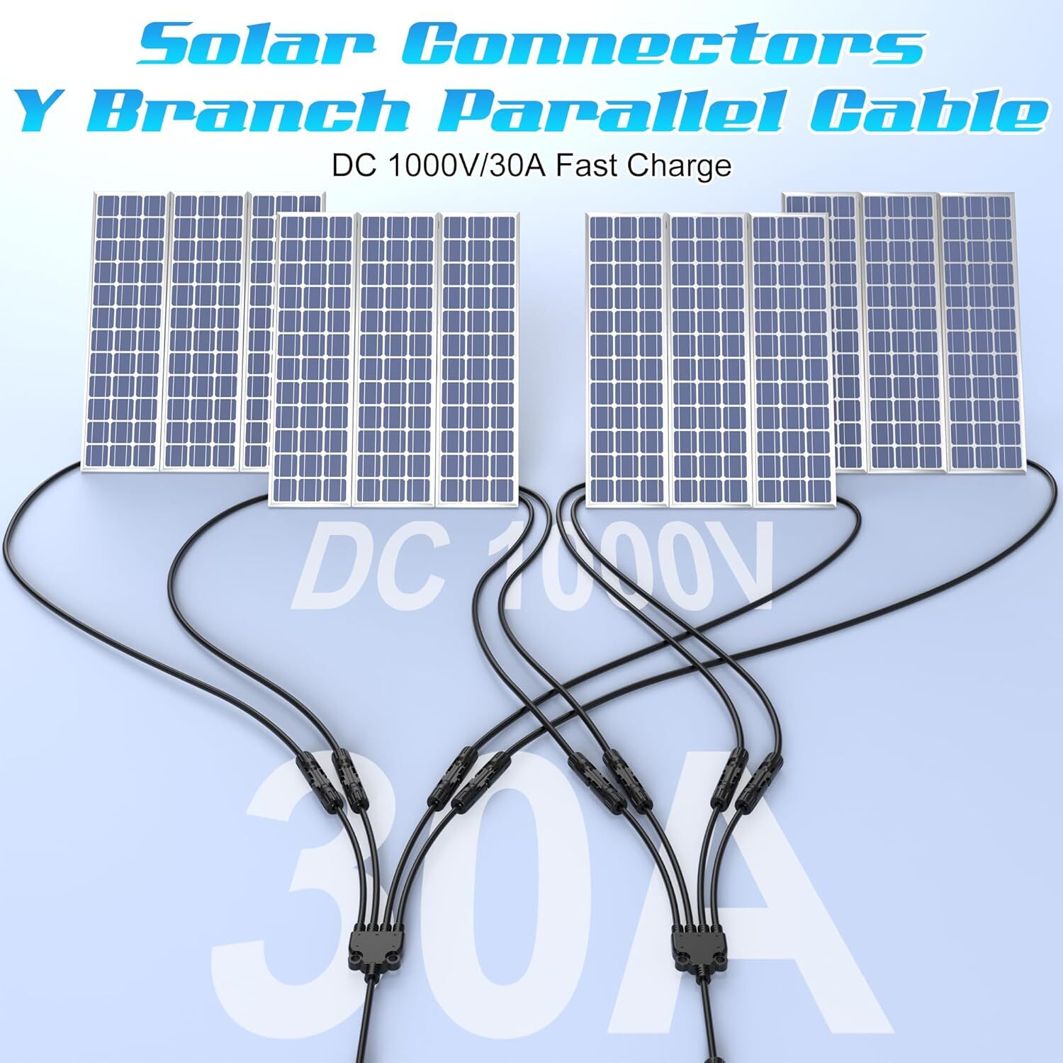 Solar Panel Y Branch Cable Connection Waterproof Adapter Connector Extension