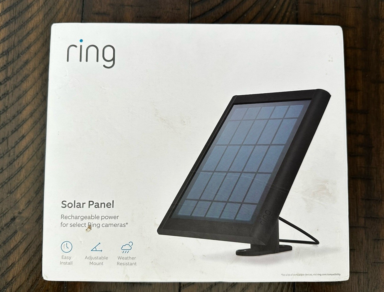 Ring Solar Panel Compatible with Spotlight Cam Battery & Stick Up Cam Battery BK