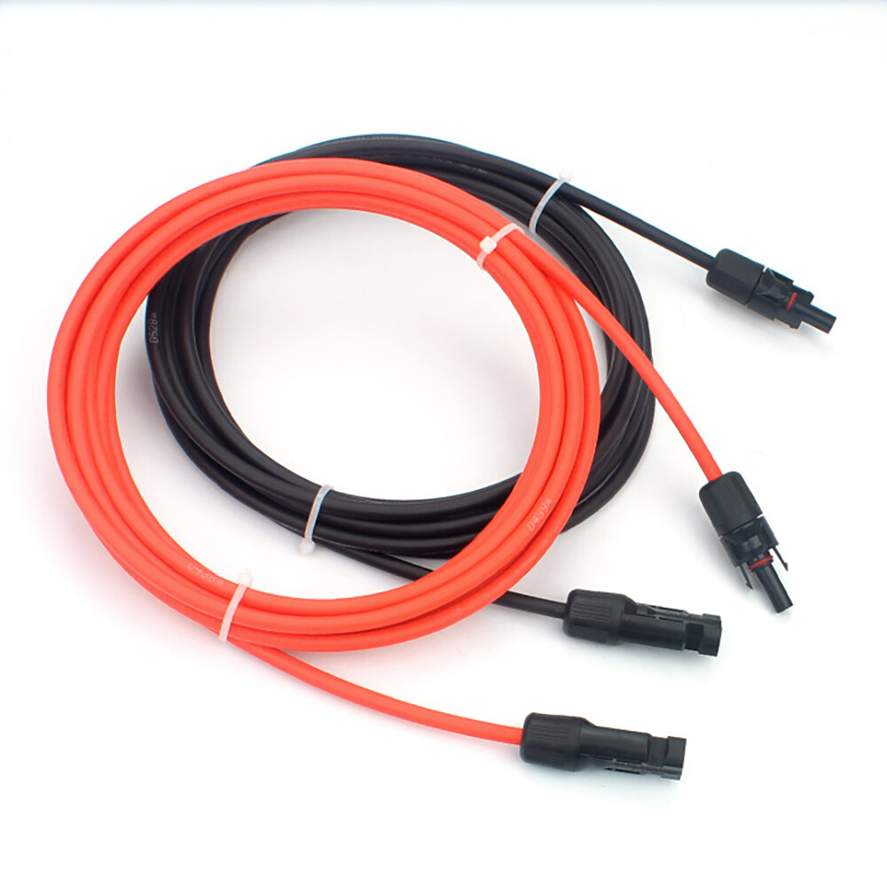 10AWG Black+Red Solar Panel Extension Cable 3.3FT-50FT Female & Male Connectors