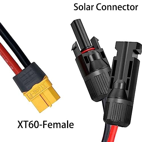 Solar to XT60 Charge Extension Cable – 12AWG – 16.4FT Solar to XT60 Adapter