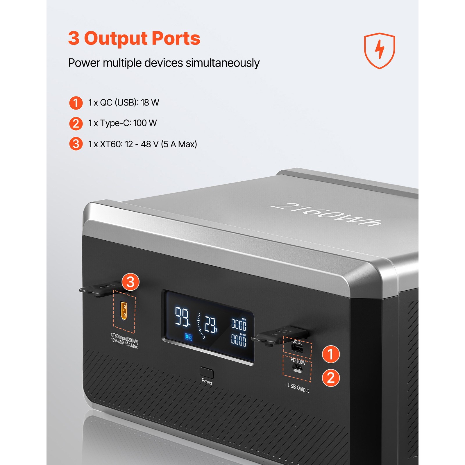 Uimoso Extra Battery for Portable Power Station 2160Wh LiFePO4 Expansion Unit