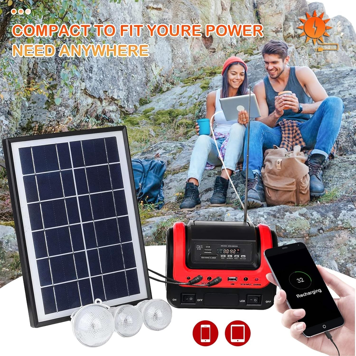 Quiet & Efficient Solar Generator with Versatile Recharge Options – 1000W Start