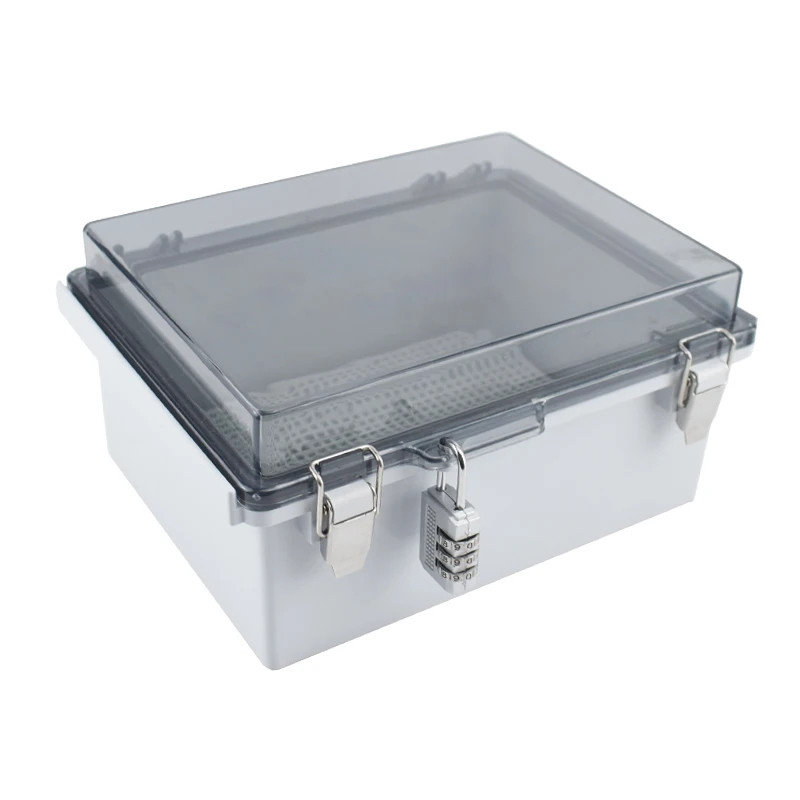 IP67 Waterproof Transparent Cover Enclosure Juction Box ABS Plastic Outdoor powe