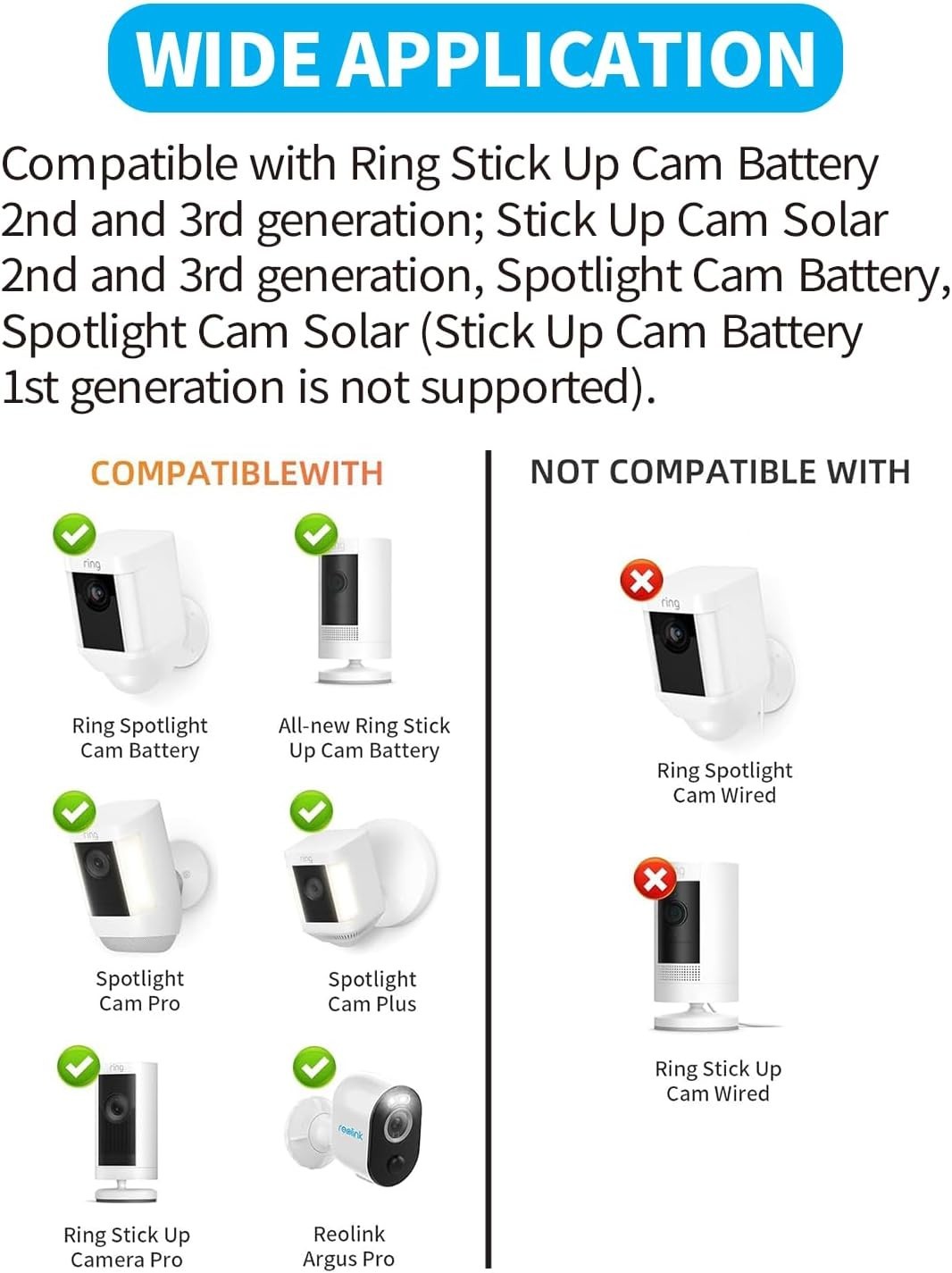 Easy Install 10ft Barrel Plug Extension Cable Compatible with Ring & Google Nest