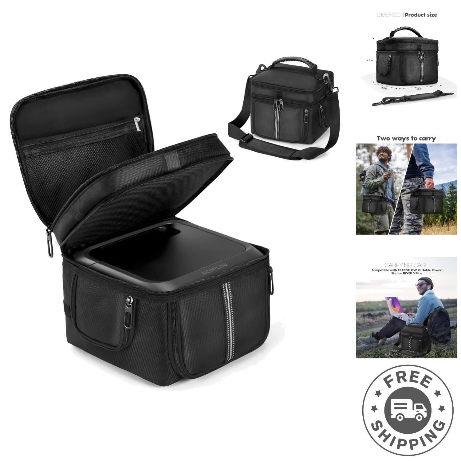Outdoor Adventure Bag for ECOFLOW RIVER 3 Plus – Multi-Functional & Stylish