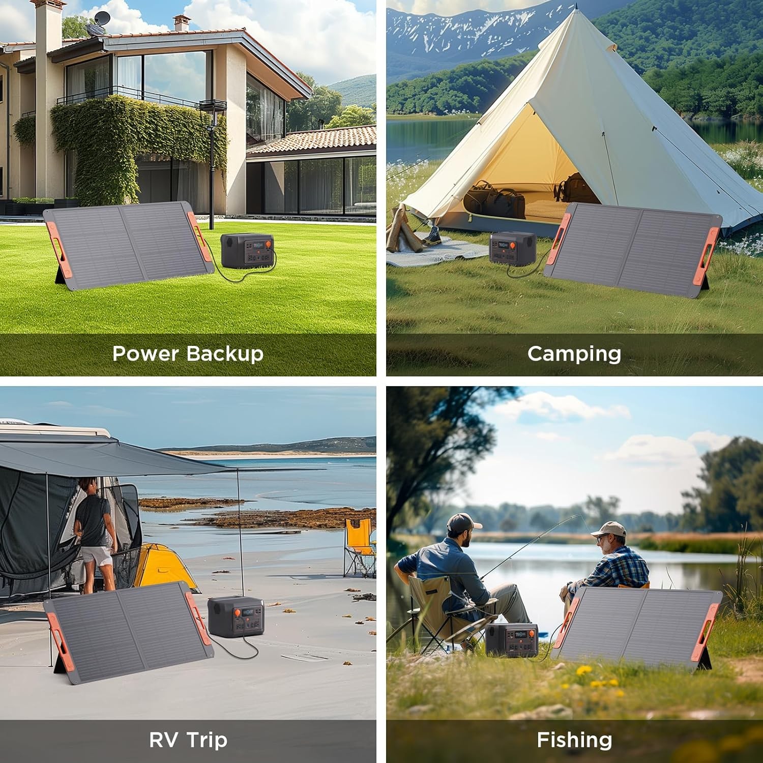 100W Portable Solar Panel with Solar Angle Guide,23.5% Efficiency Foldable Solar