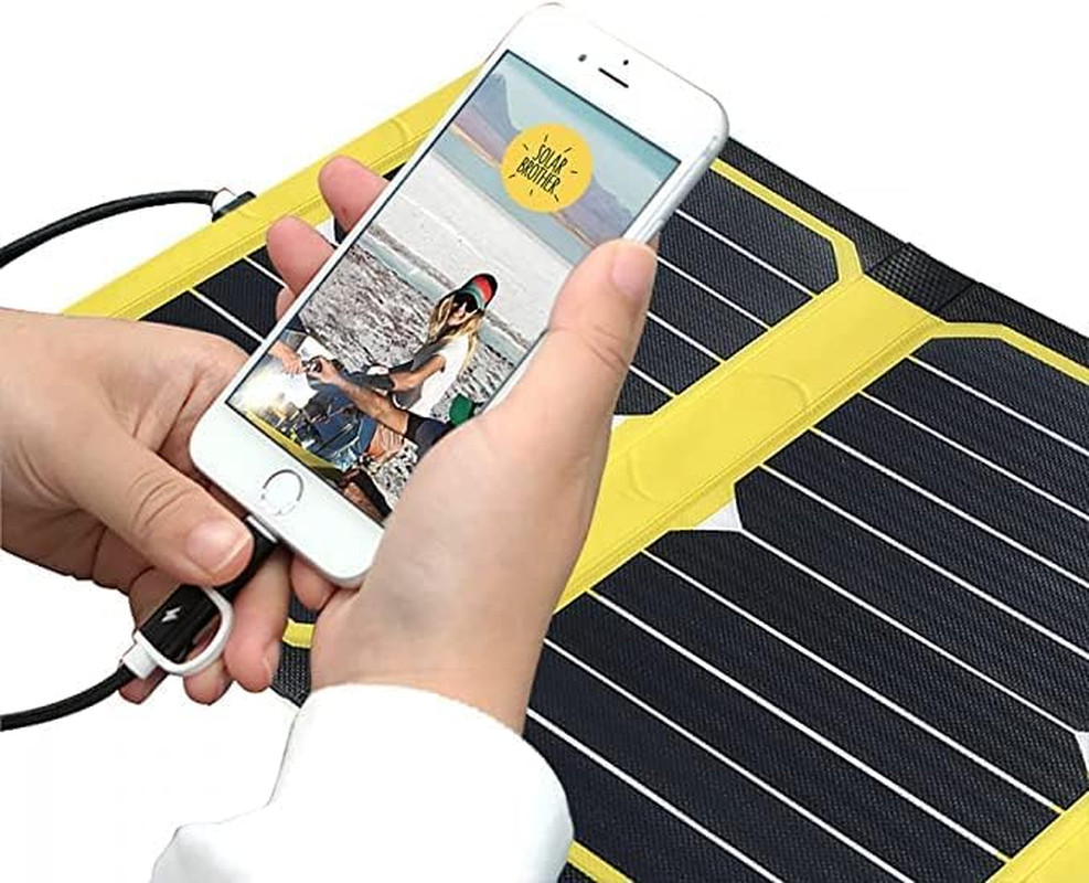 Sunmoove 16W Foldable Solar Panel Solar Charger USB Port 3.2A Cable and Adapters