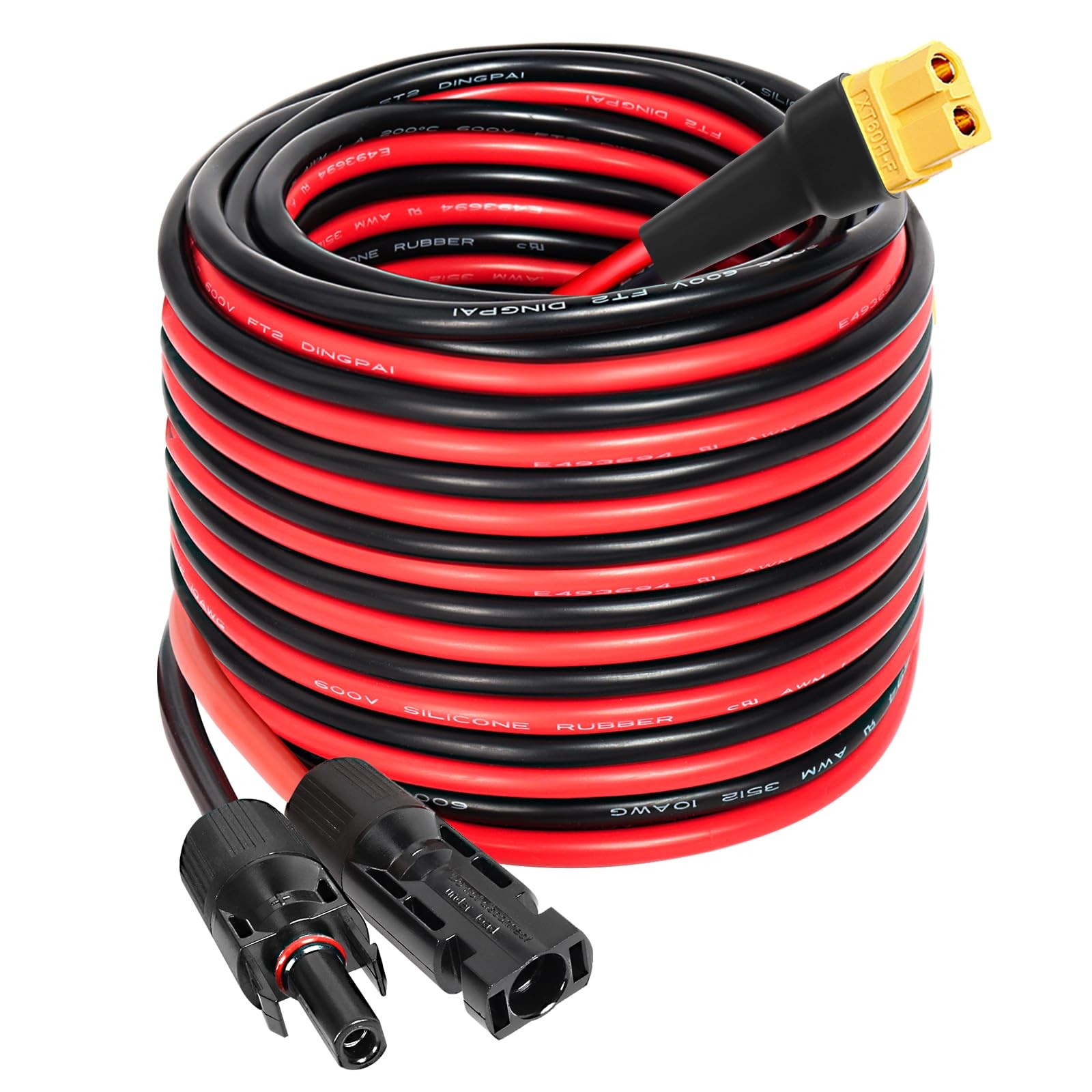 30FT 10AWG Solar to XT60 Extension Cable for Power Stations & Generators