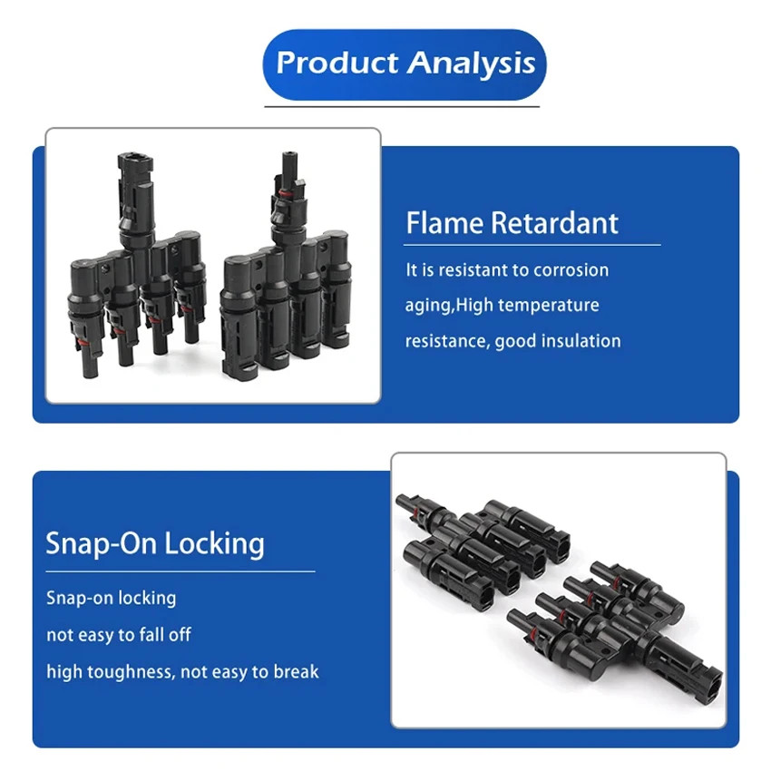 1 to 2/3/4/5/6T Solar MC Connectors for Photovoltaic Energy PV Panel Parallel Sp