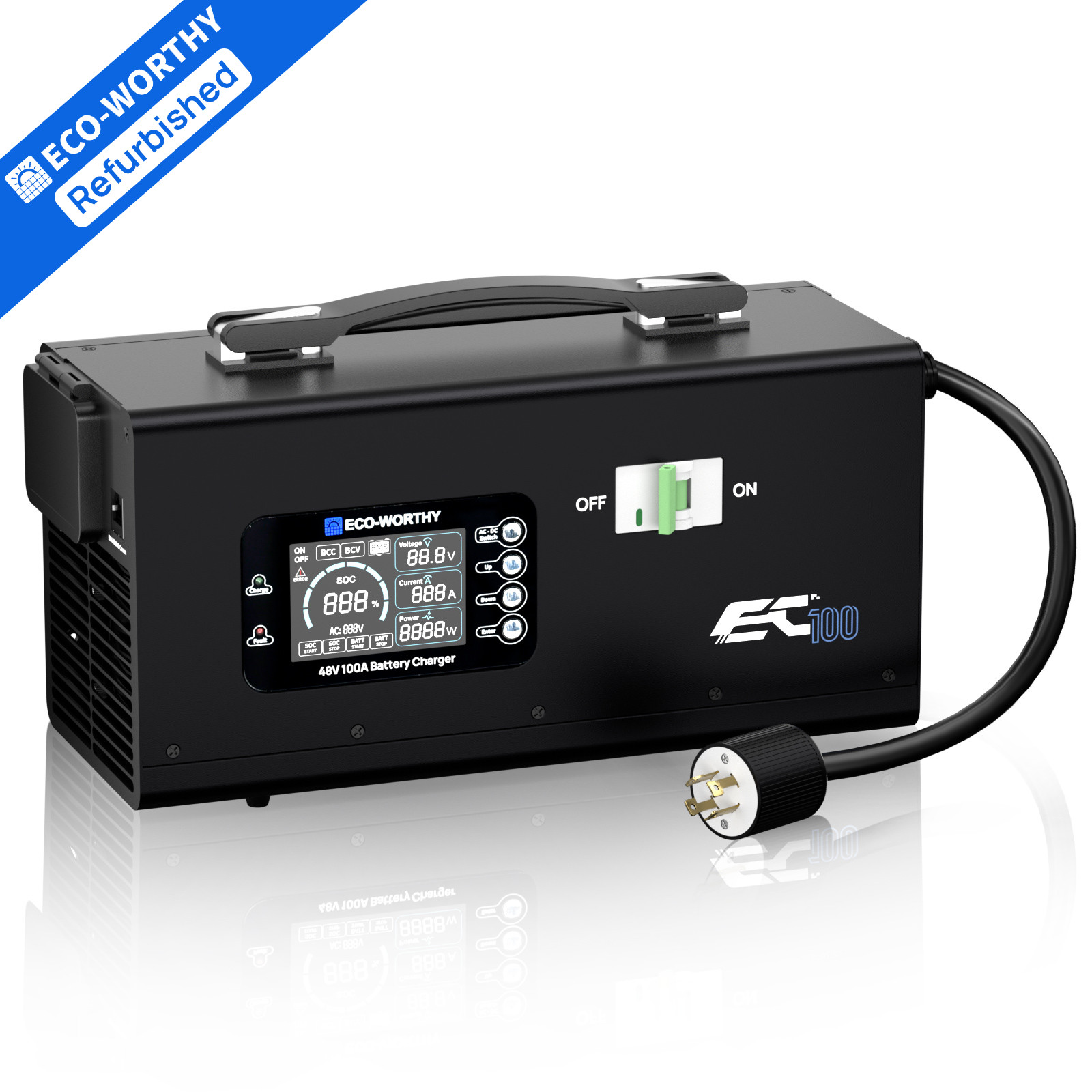 ECO-WORTHY 48V 100A Charger Suitable for 120/240V Generators Fast Charging