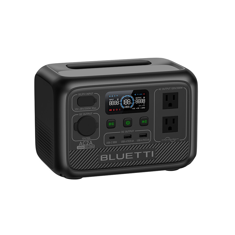 BLUETTI AC2A 300W 204Wh Portable Power Station Solar Generator For Trip Renew