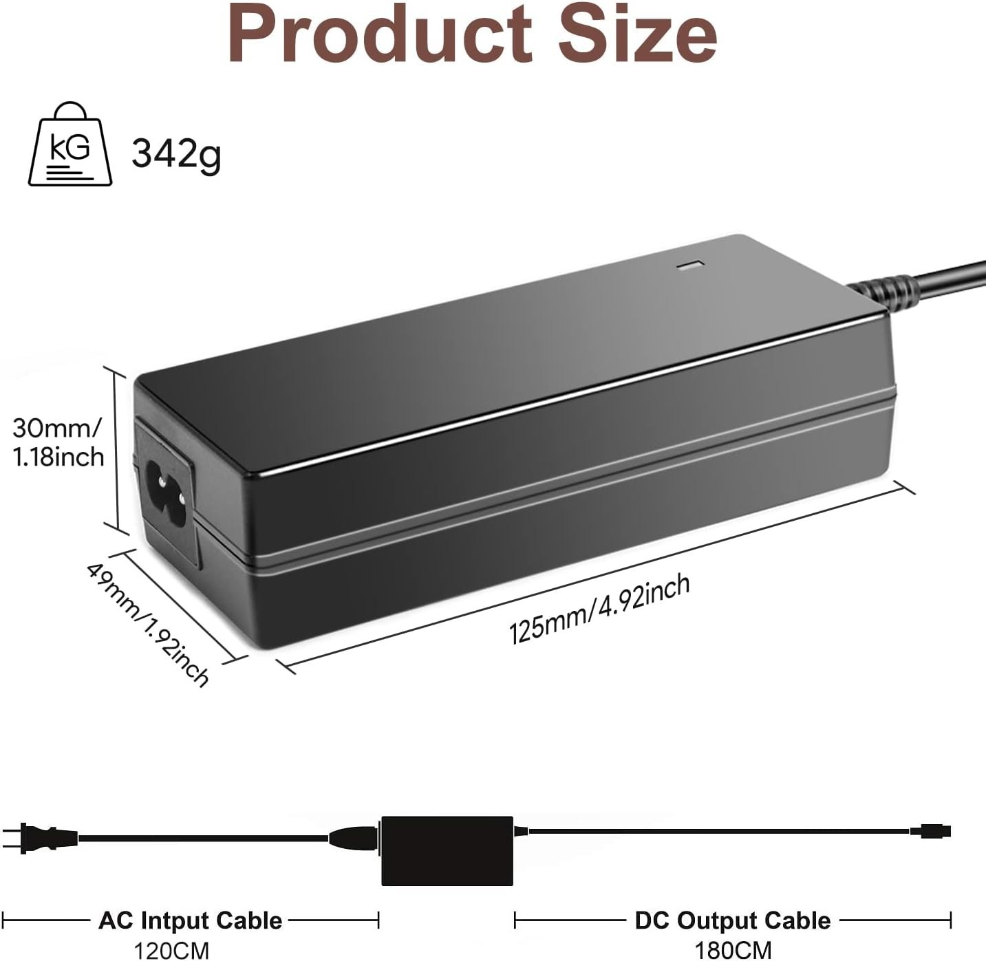Jackery Charger, 90W Power Supply for Jackery Explorer 550/500/300/240/160 E2…