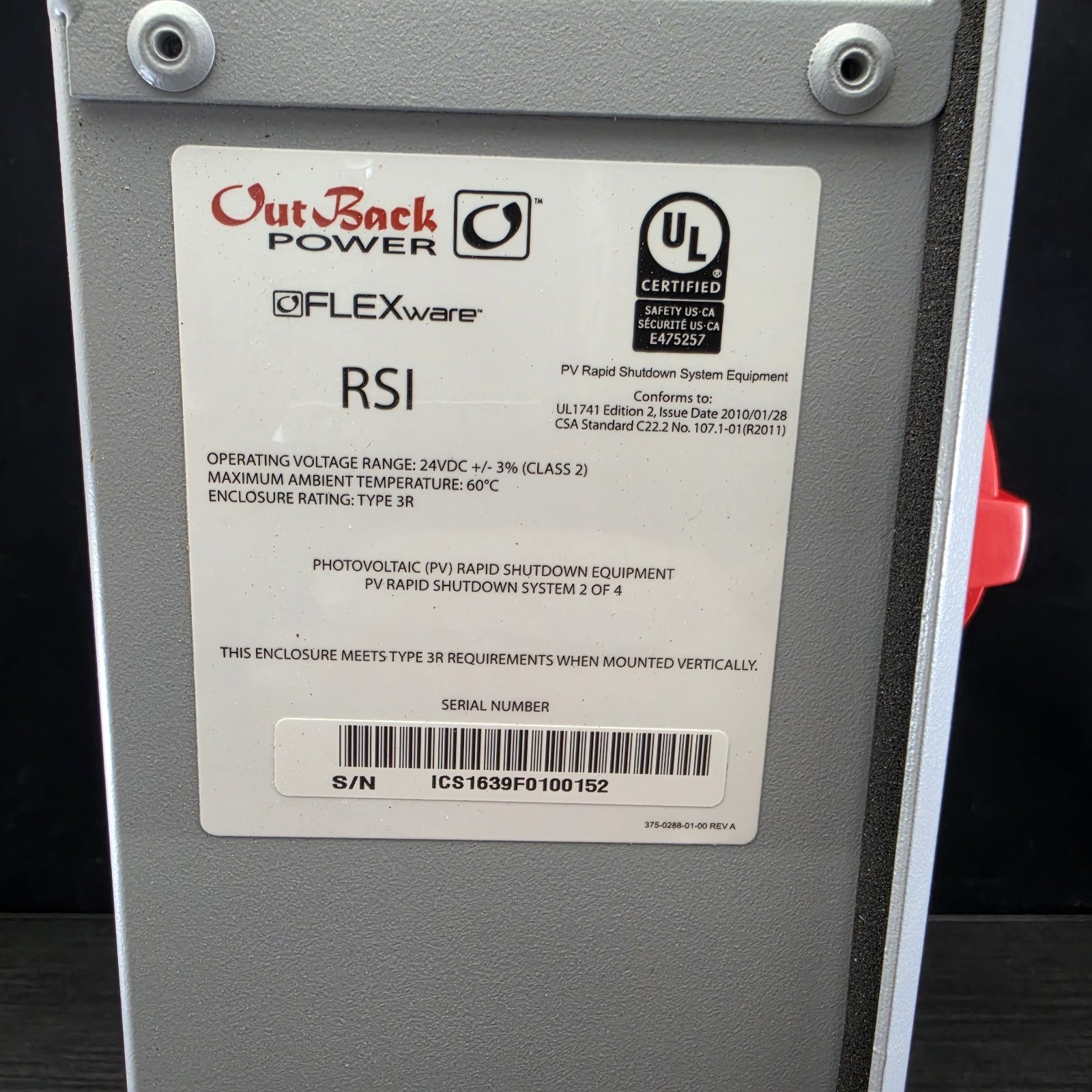 OutBack Power FLEXware RSI PV Rapid Shutdown System Solar Disconnect Switch…