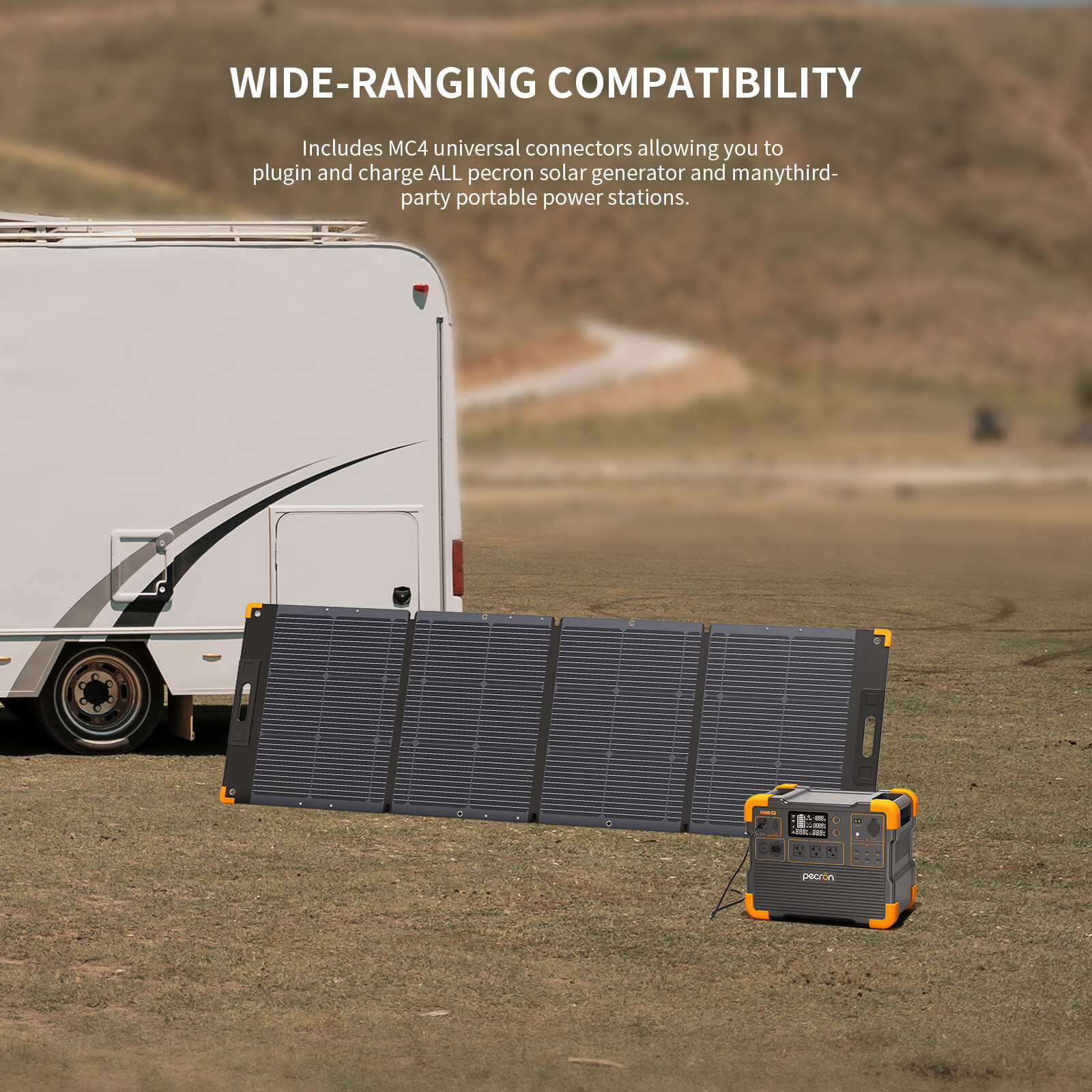 Used-pecron 100W 200W Foldable Portable Solar Panel for Power Station Solar