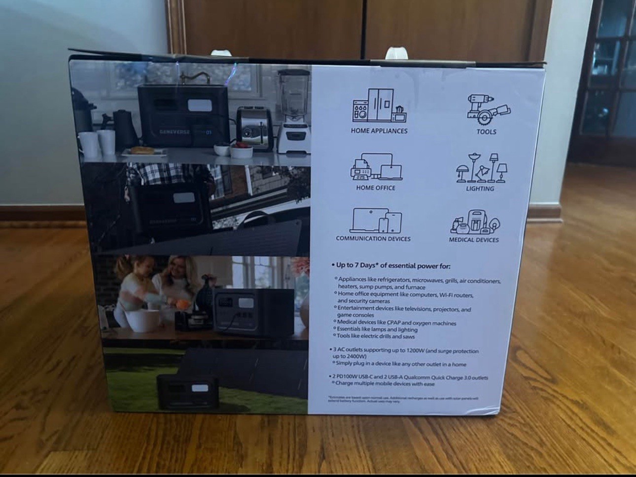 NEW! Geneverse 1210Wh Solar Generator + 2/100Watt mini Solar Panels
