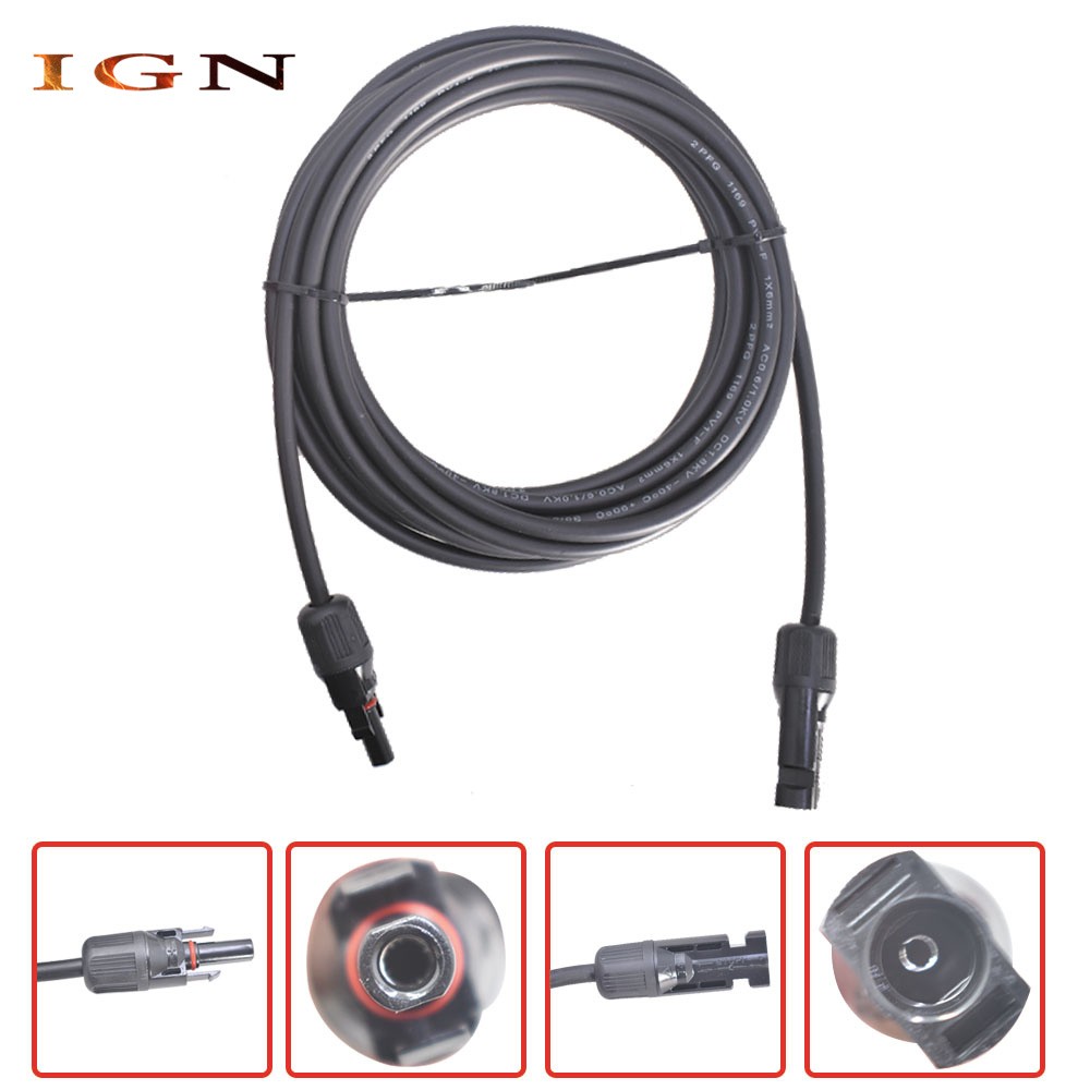 High Quality 10 AWG 15ft 1 Pair Solar Panel Extension Cable Wire Connector