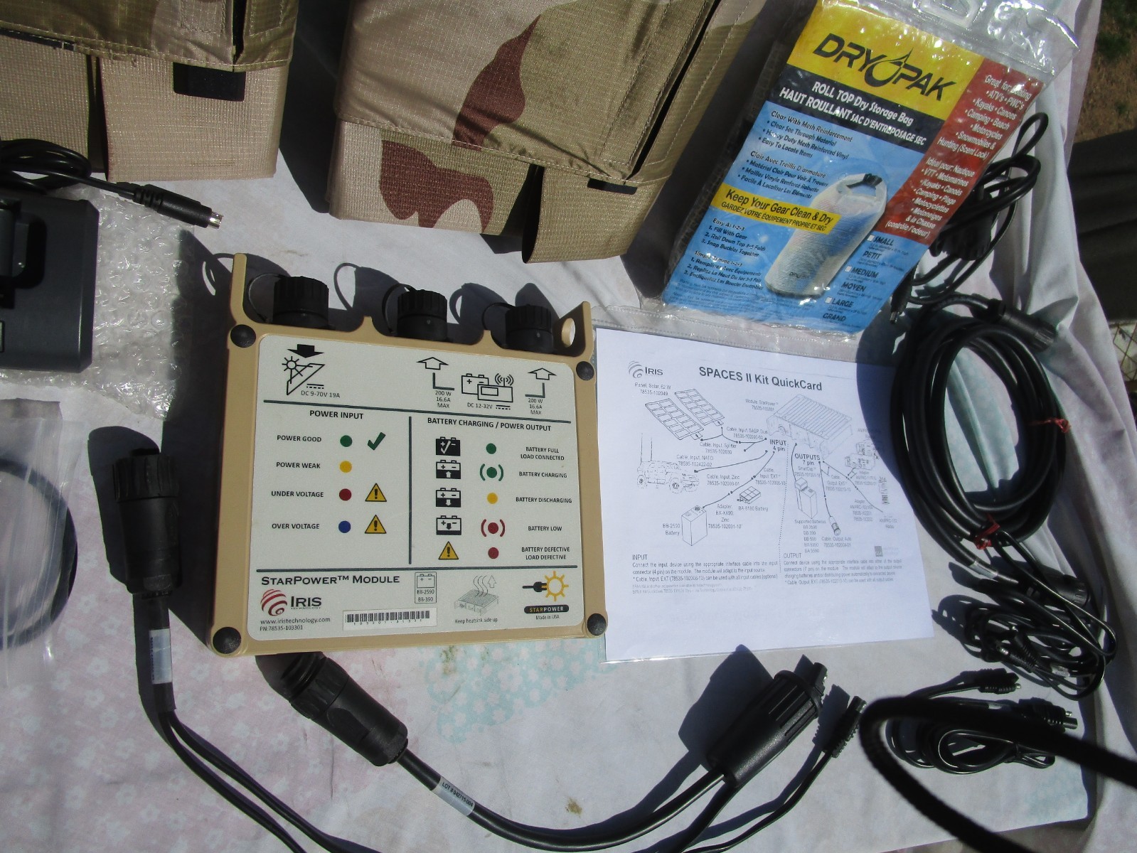 Portable Solar Kit w/ 2 Panels and 12V Cell Inverter-Iris Technology SPACES II