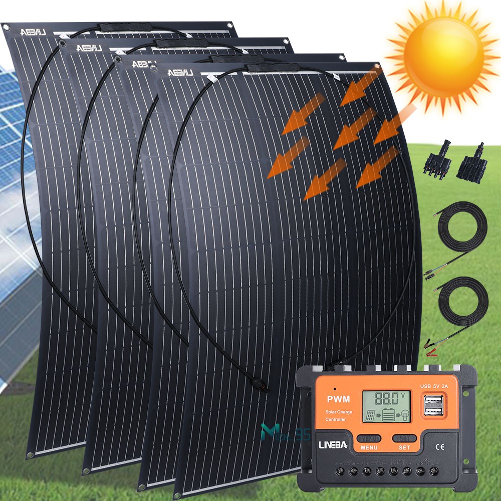 400W 200W Solar Panel 12V Charger Battery Charger Kit Maintainer Boat Car RV