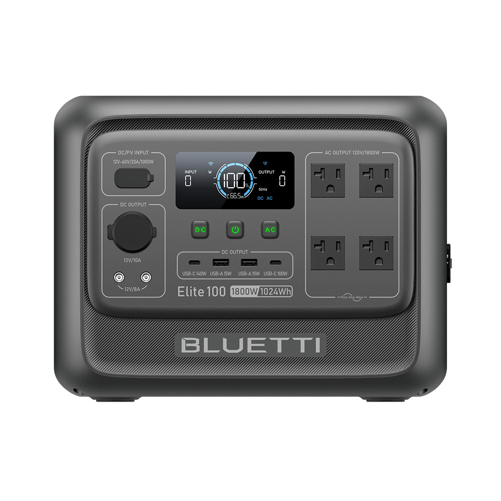 BLUETTI Elite 100 V2 1024Wh Power Station+Optional 100W/200W/350W Solar Panel