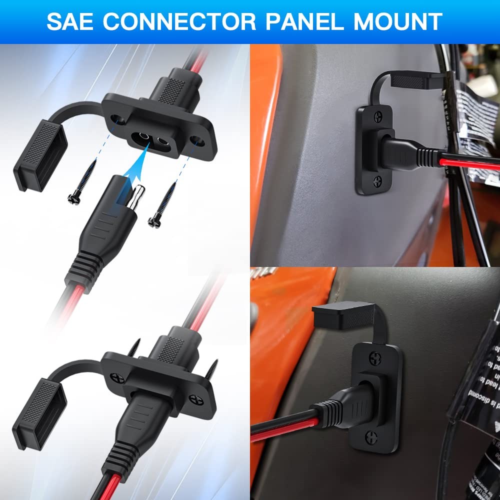 SAE Connector, Rectangular SAE Power Socket Sidewall Port, Weatherproof SAE Q…