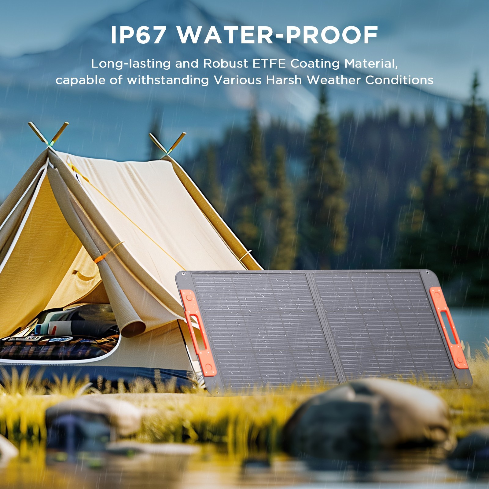 ZOUPW 100W Portable Solar Panel IP67 Waterproof for Power Station Camping RV