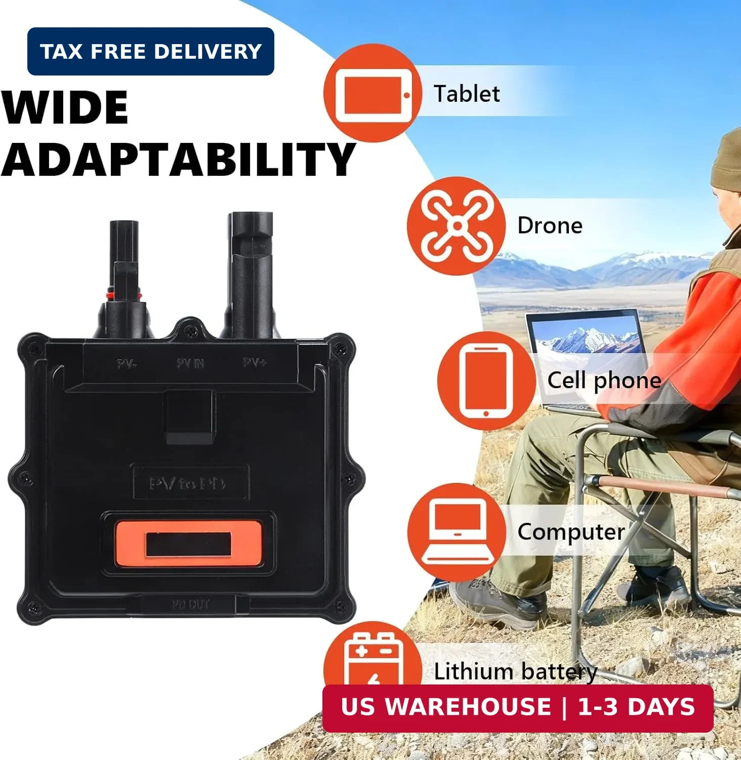 Transportable Solar Device 65W Support PD3.0 Consistent Power Financial Institut