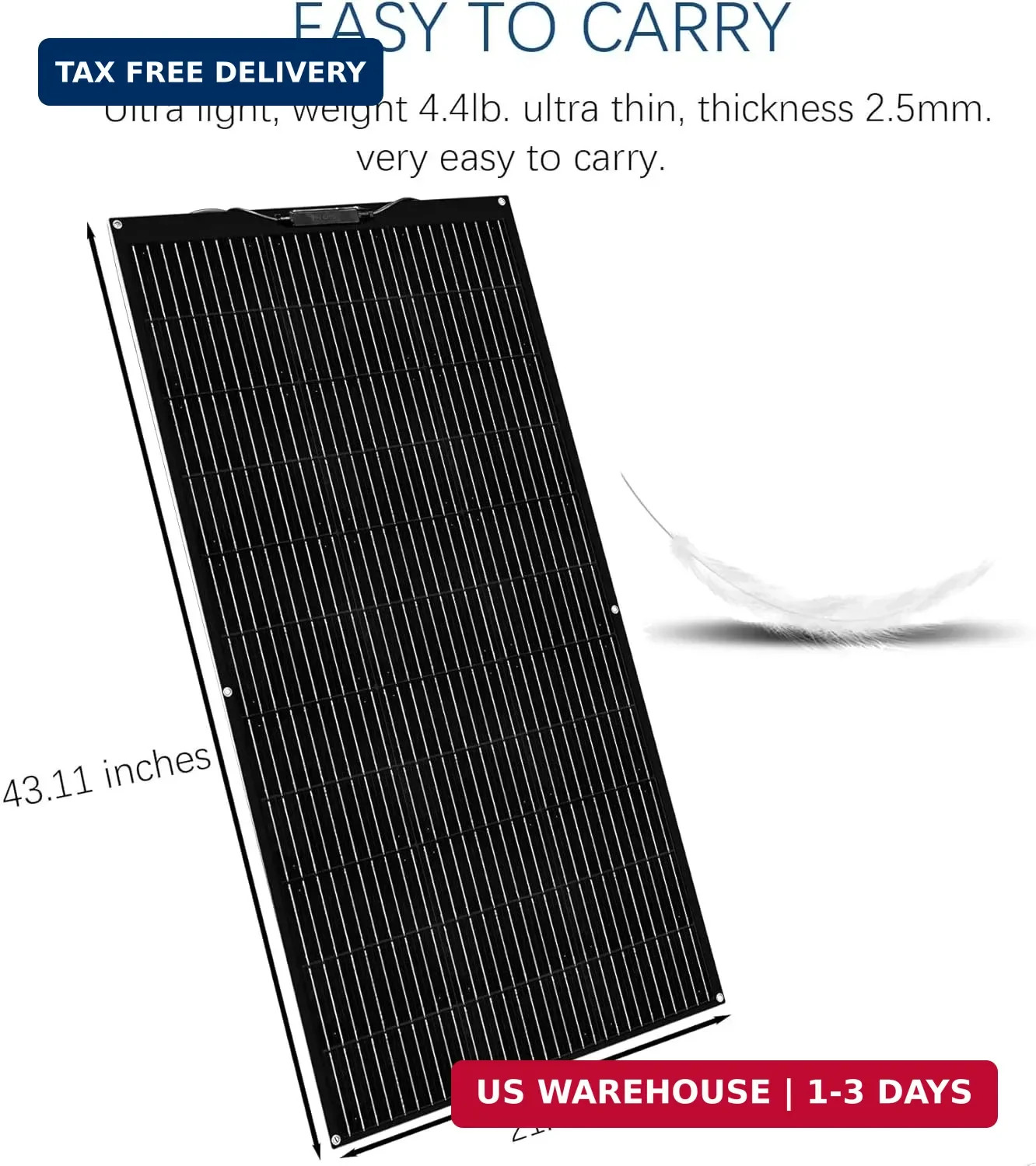 Flexible Solar Panel kit 200W 12V,2PCS 100W Monocrystalline Module,20A Charge Co