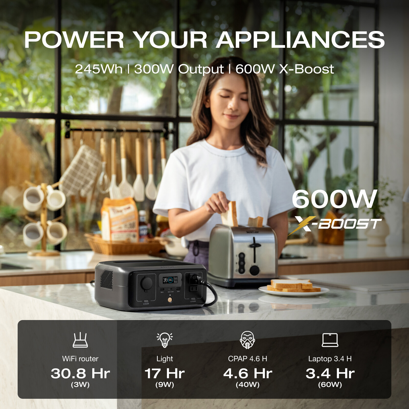 EcoFlow RIVER 3 245Wh Portable Power Station LiFePO4 Solar Generator Refurbished
