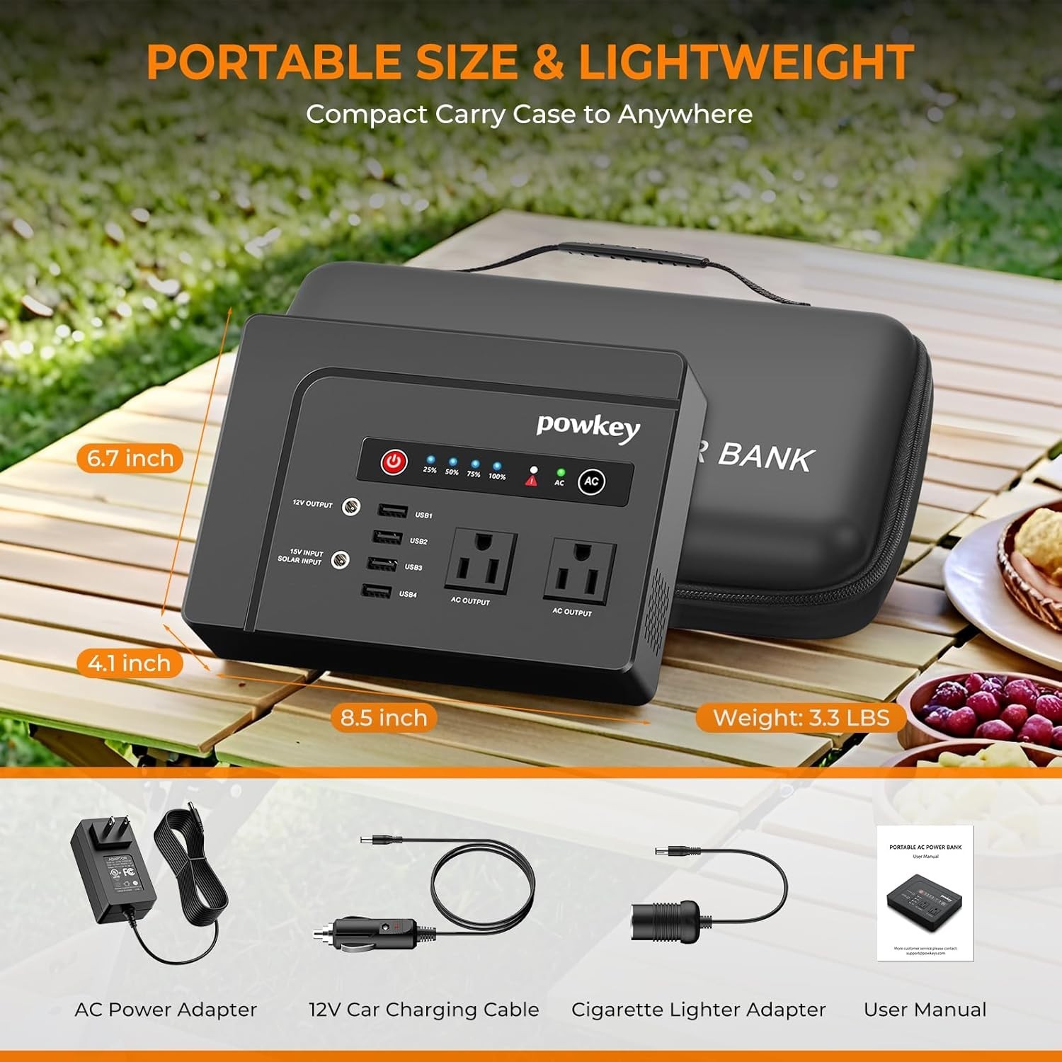 Compact 200W Portable Power Station – 146Wh Lithium Solar Generator for Travel