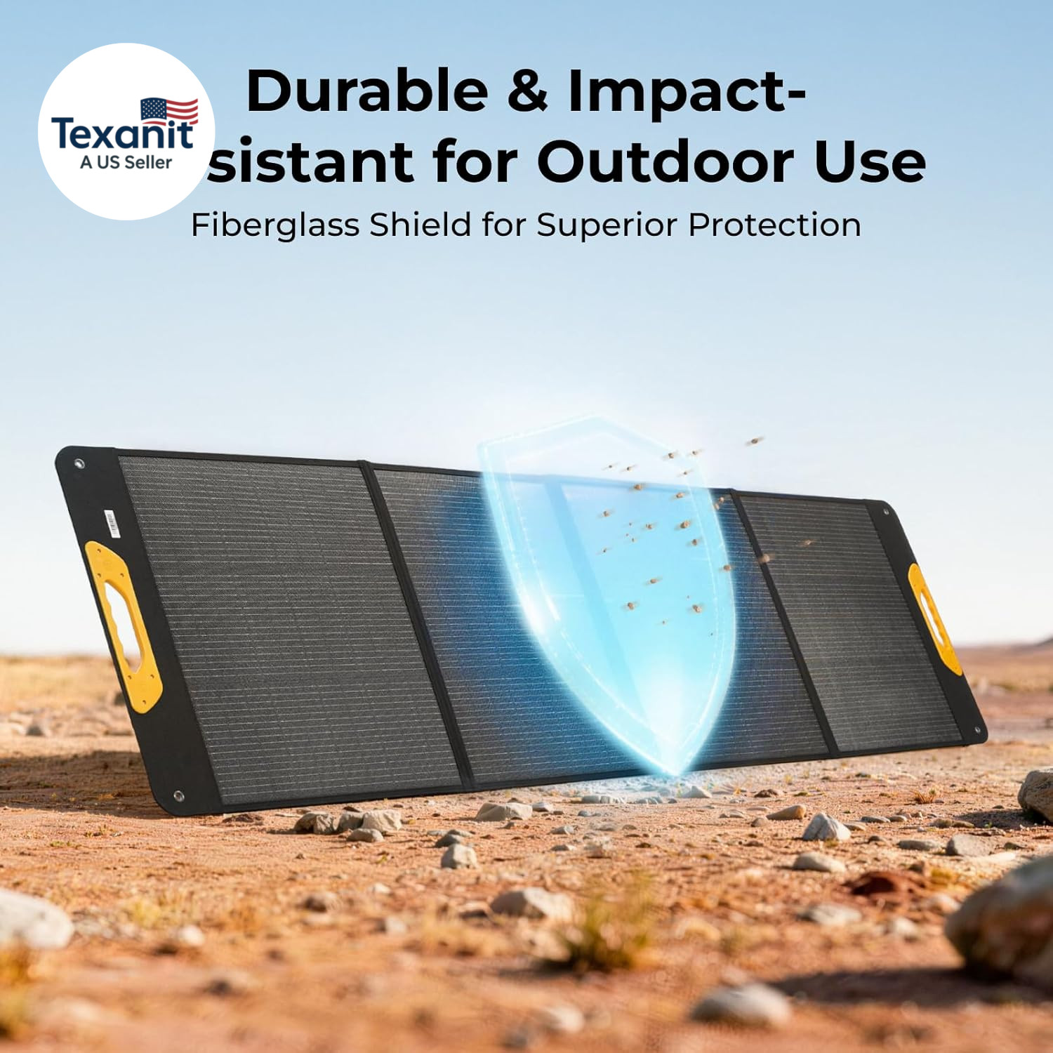 Bougerv 200W Portable Solar Panel, Fiberglass Solar Charger, up to 25% Conversio