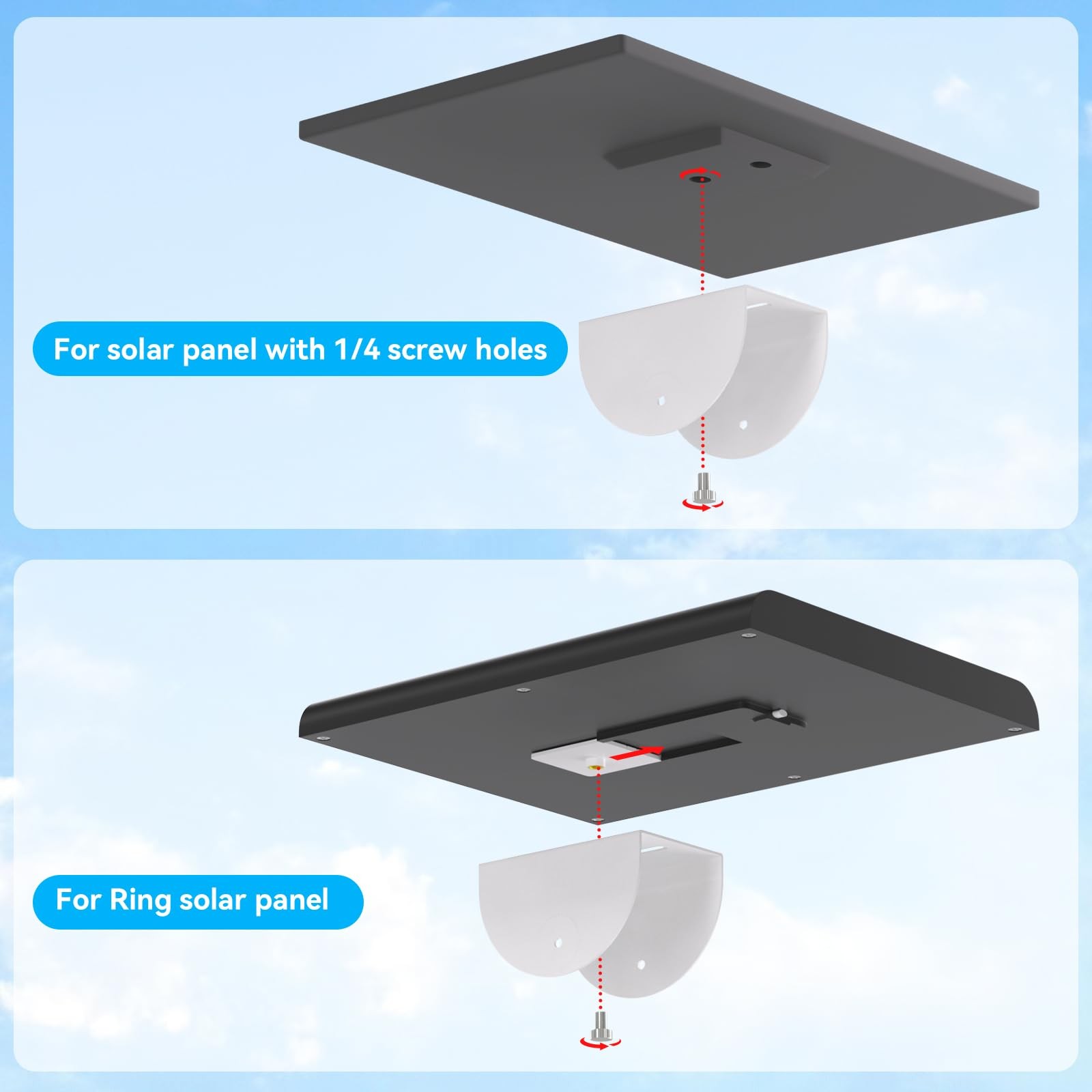 Universal 2 Pack Solar Panel Wall Mount Bracket – 30cm L-Shape Mount with Adj…