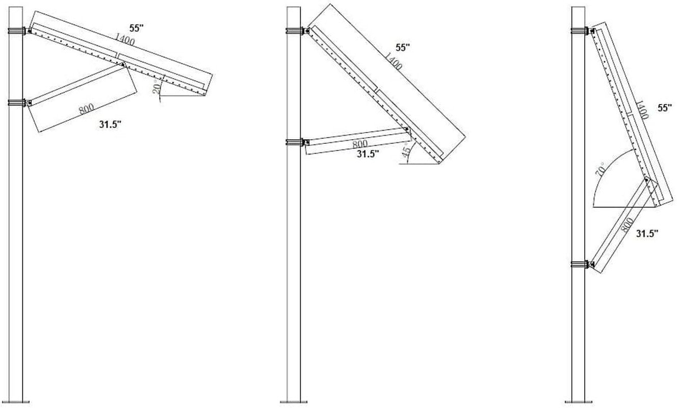 Adjustable Solar Panel Pole Mount Bracket – Fits 2 Panels up to 170 Watts Each