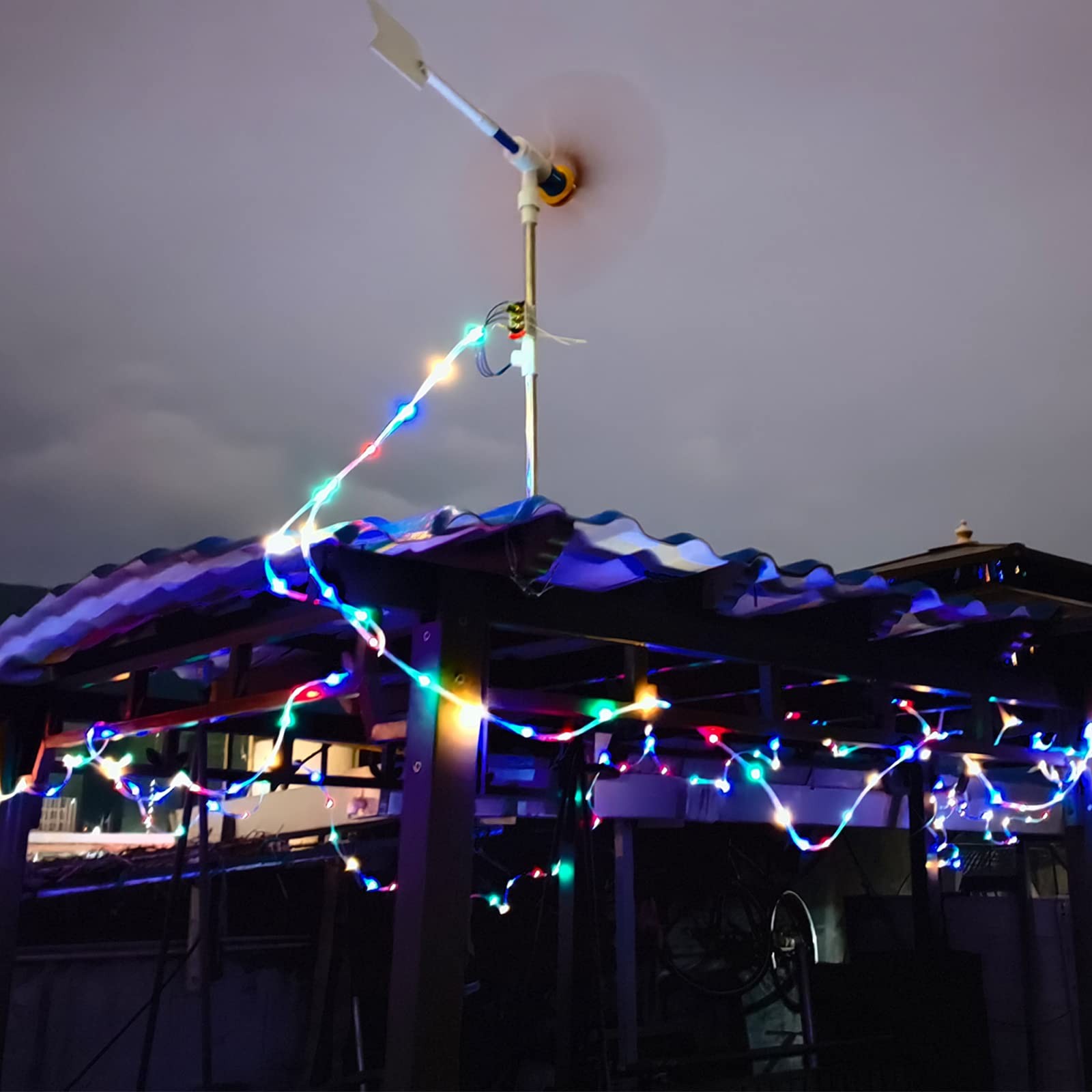 DIY Small Wind Turbine Generator Kit and Light Strip for Backyard Decoration …