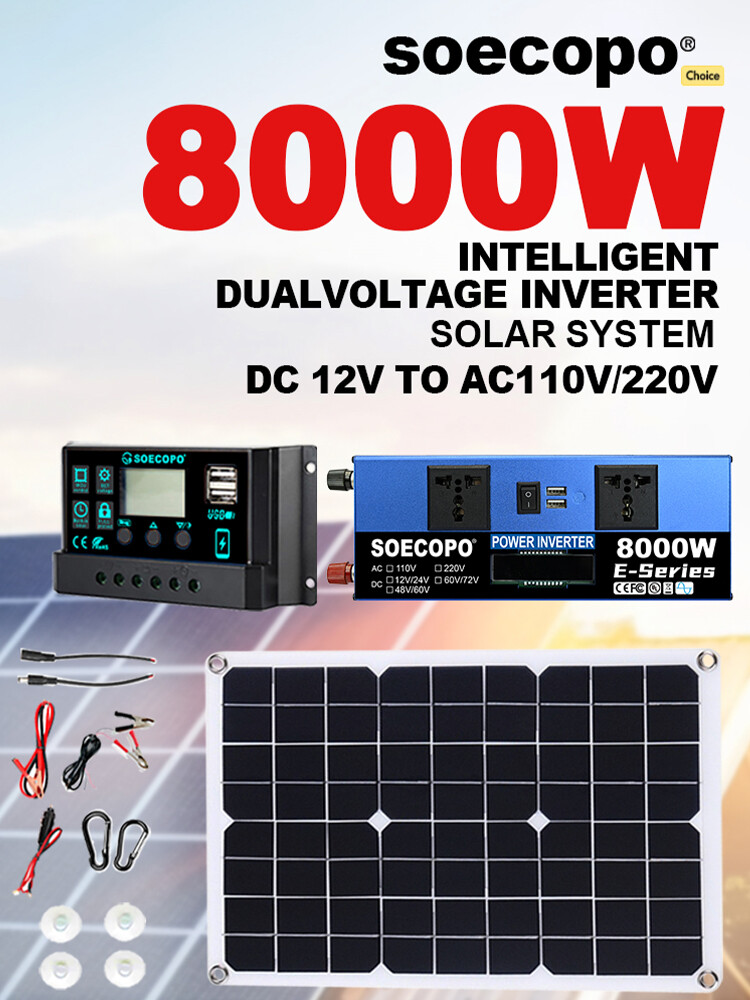 8000w 110v Solar Full Kit Inverter 300W Solar Panel Home 100A Controller