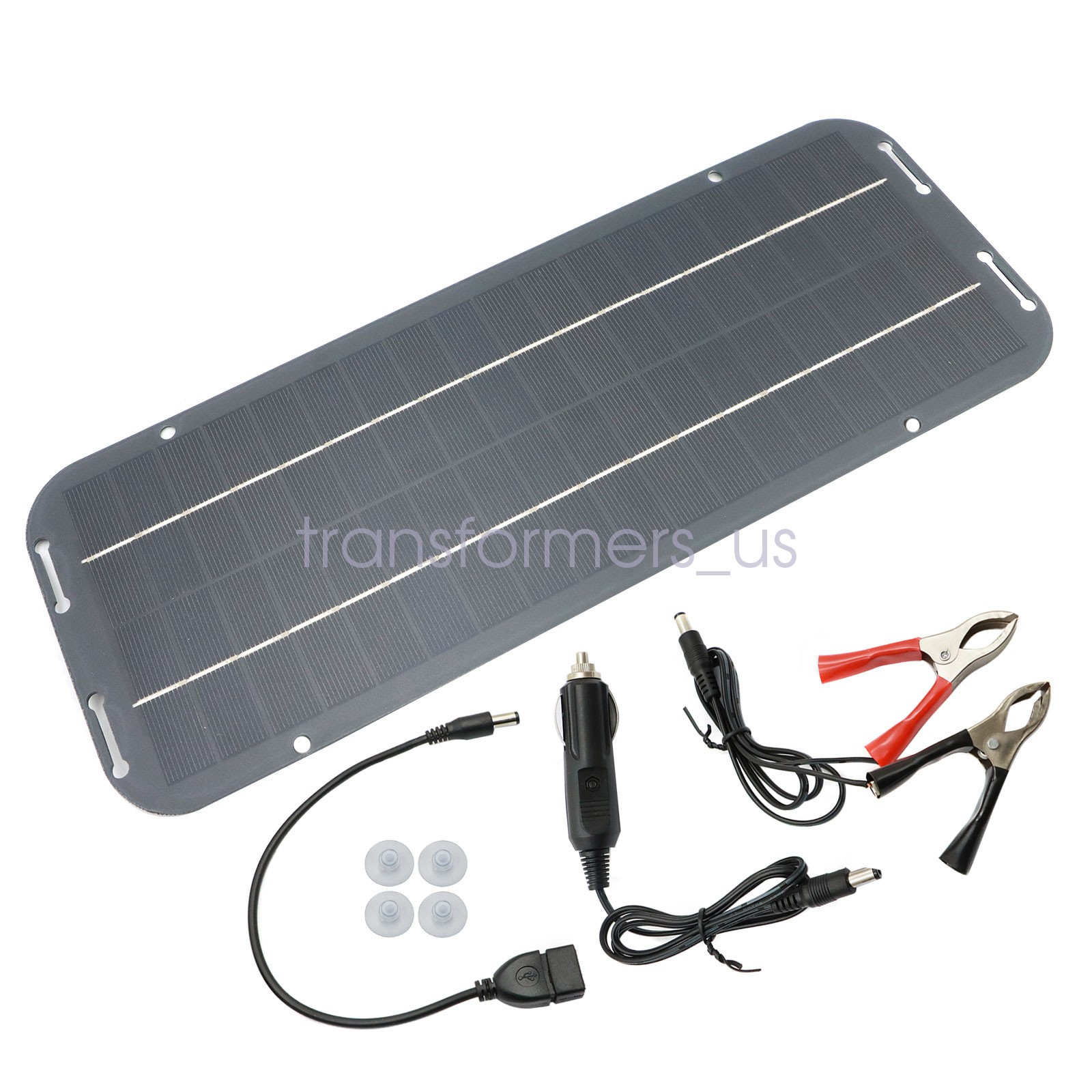 12V Trickle Charger 30W Solar Panel Battery Charger Kit Maintainer Car Boat RV