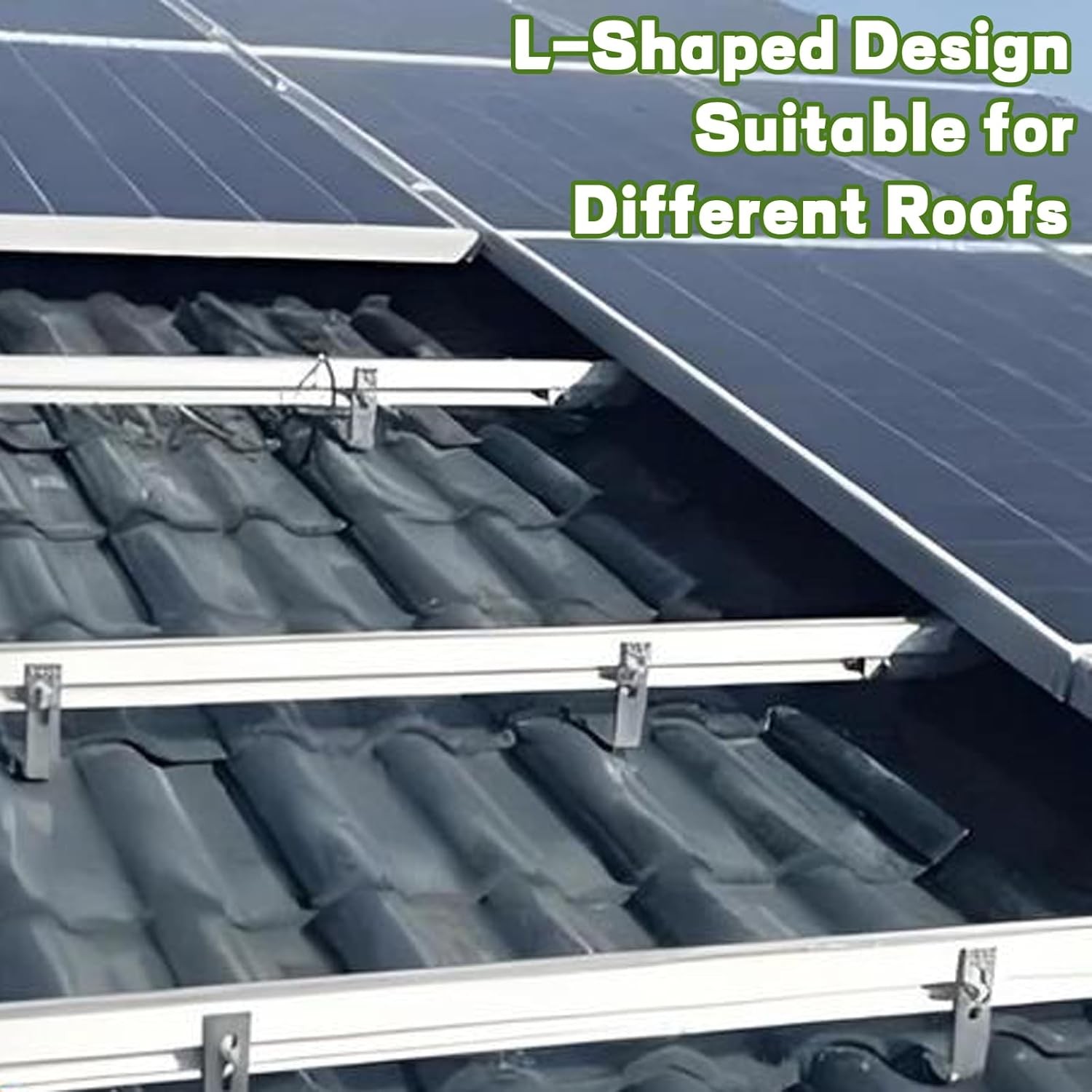 6 Pack Solar Mount L-Bracket with Hardware, Aluminum Alloy Photovoltaic Solar Pa