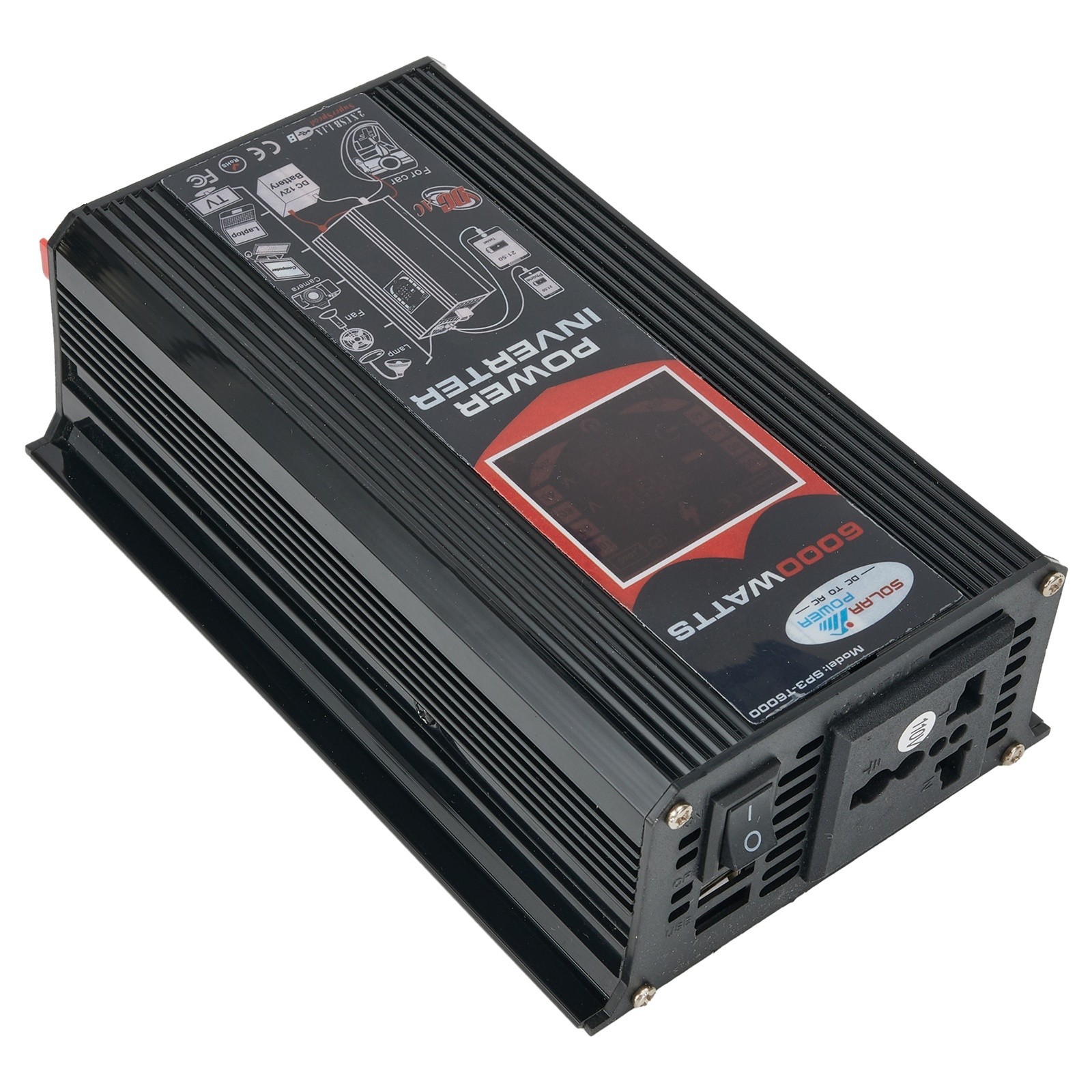 Powerful Output 6000W DC 12V to AC 110V Car Voltage Converter Dual USB