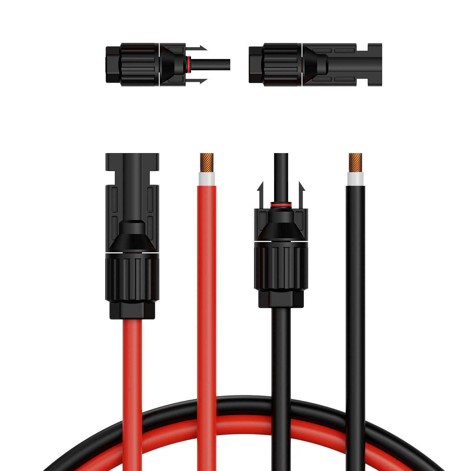30FT Solar Panel Extension Wire with Female & Male Connectors 10AWG 1 Pair