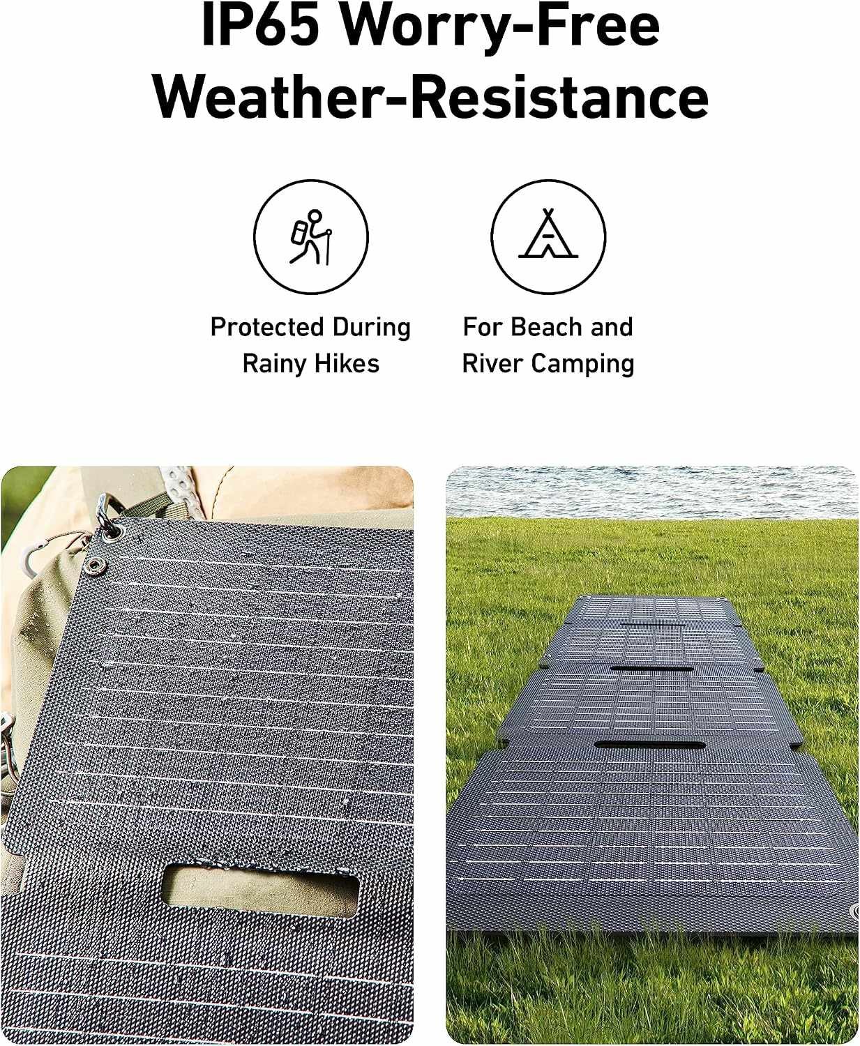 Anker Solix PS30 Solar Panel, 30W Foldable Portable Solar Charger, IP65 Water an