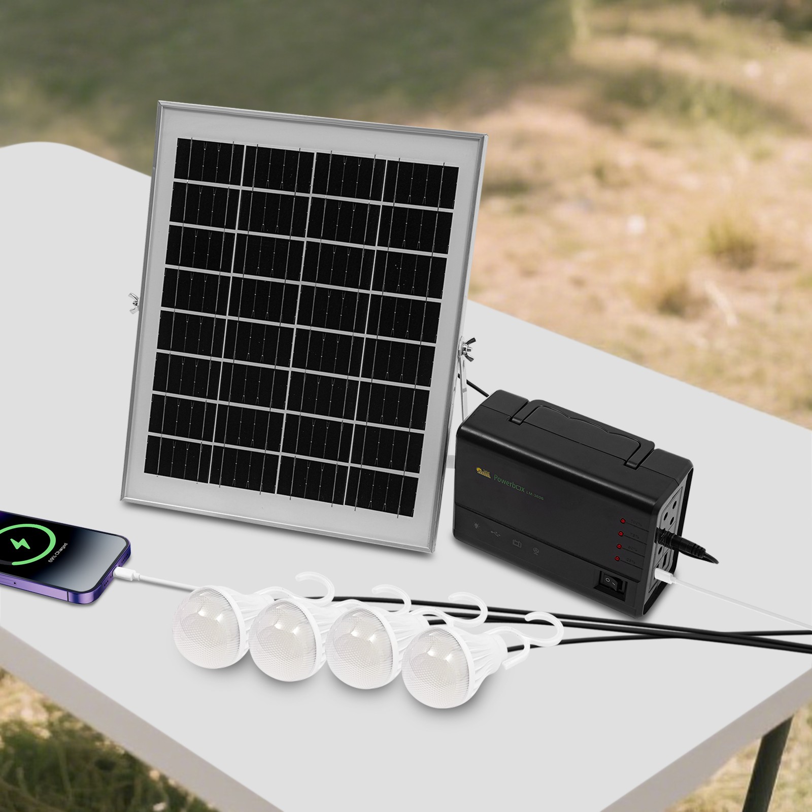 Portable Power Station with Solar Panel, Outdoor Generator Power Supply for Home