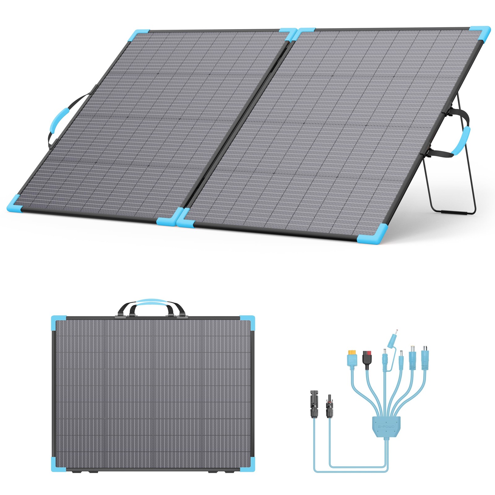 E-POWO 220W Bifacial Portable Solar Panel for Power Station, 23.5% High Effic…