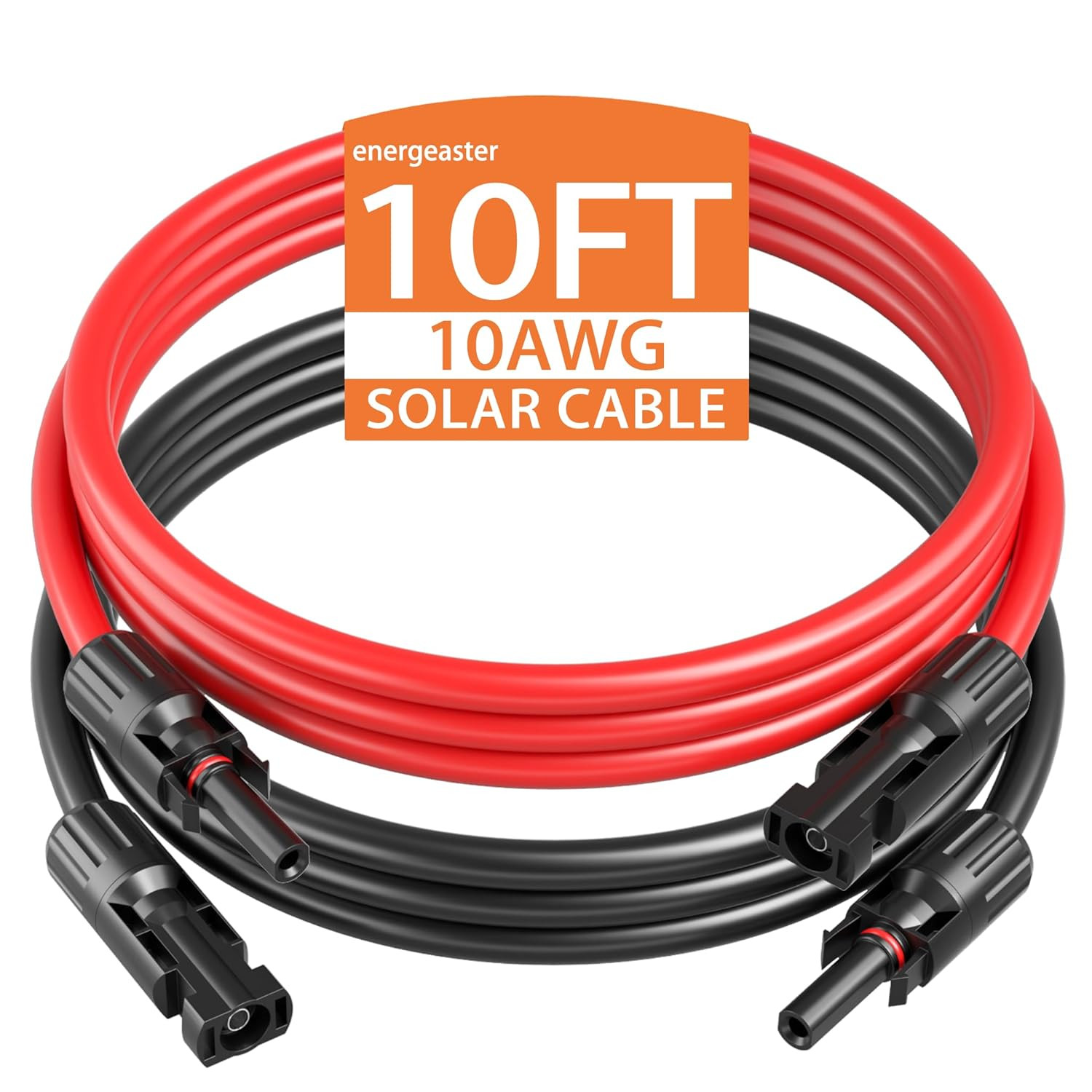 Solar Extension Cable 10AWG 10 Gauge Red Black Pair Connectors 10FT Tool