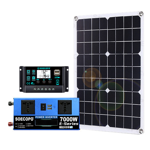 7000W Solar System Kit 12V/24V To 110V/220V 100A Controller 500W Inverter SystNi