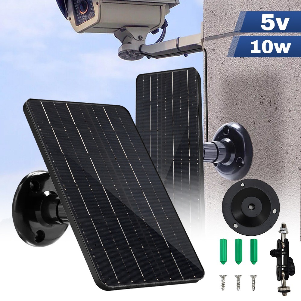 Solar Panel for Outdoor Camera Security Cam Micro USB Type C DC Battery Charger