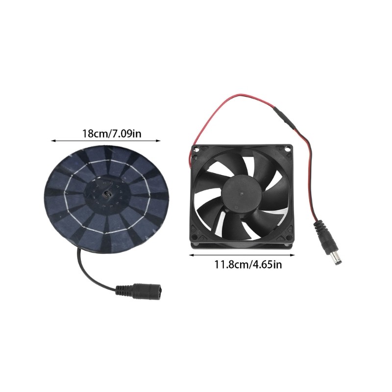 Round Solar Panel Powered Fan Waterproof Air Extractor Solar Power Controller