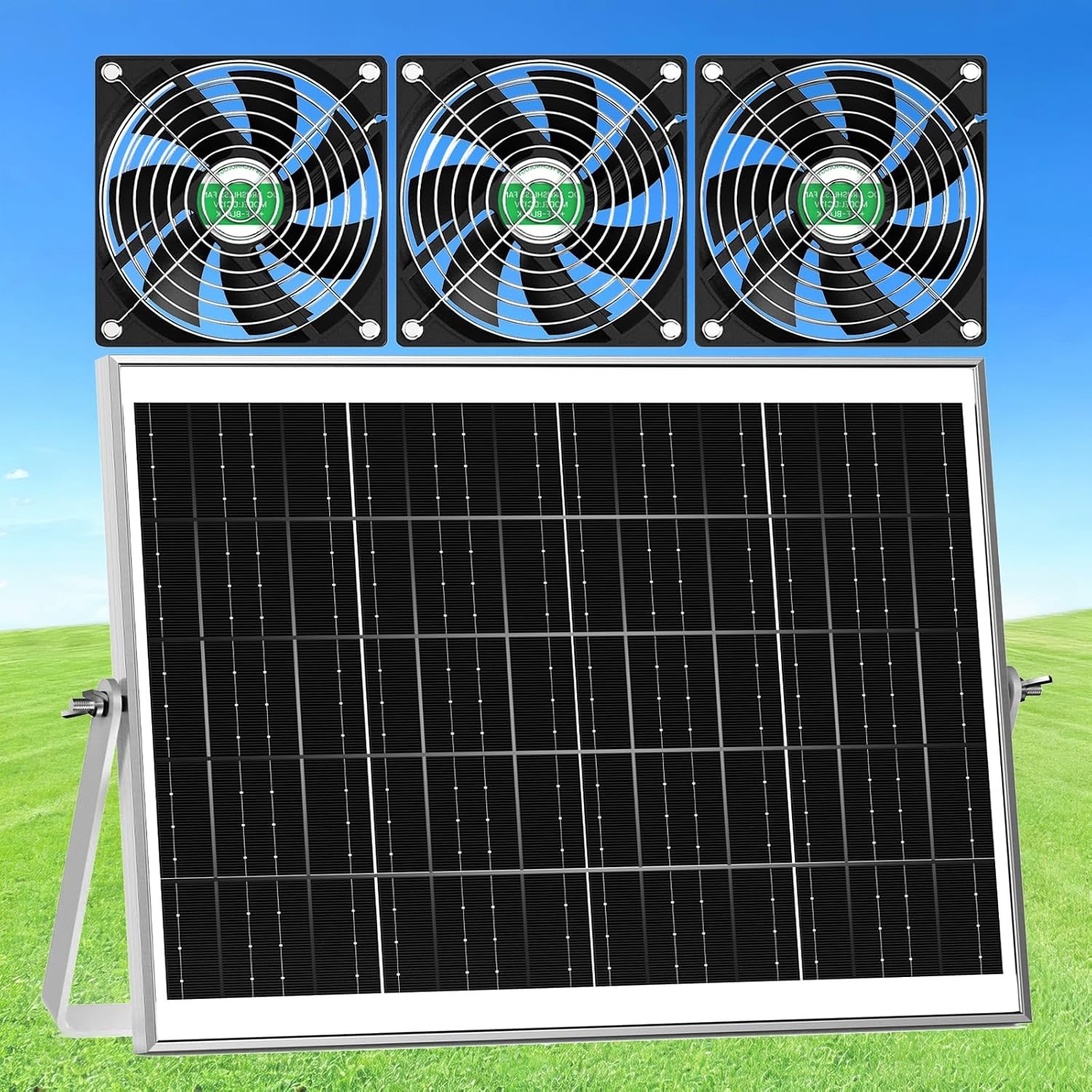 Solar Chicken Coop Fan 3 Kit, 25W Solar Powered Greenhouse Fan Outdoor Waterproo