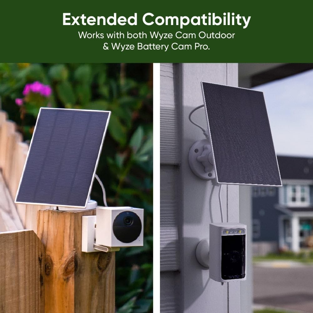 Wyze Camera Solar Panel 2.5W 5V Weatherproof for Wyze Cam Outdoor v1/v2 Battery