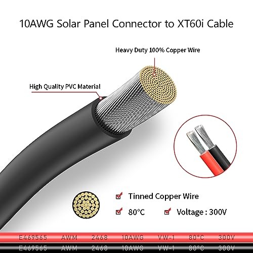 10AWG Solar to XT60i Cable 2 10 25 35 50 75 2FT 10AWG Solar to XT60i Cable