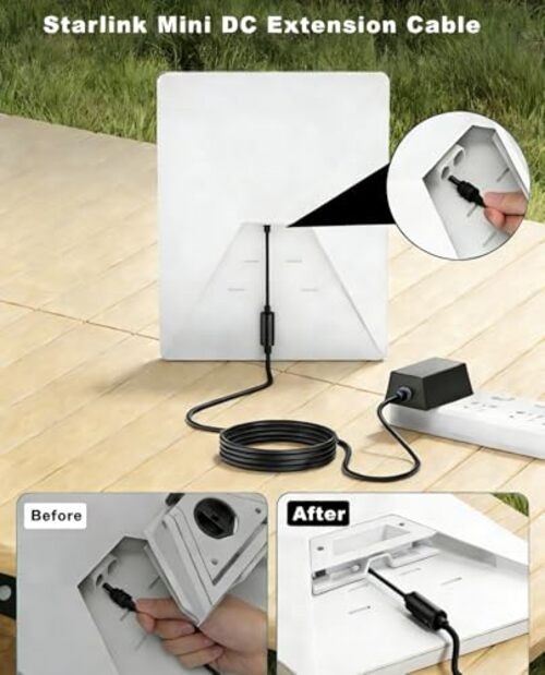 Starlink Mini DC Extension Cable – USB C Type-C to DC Power Adapter